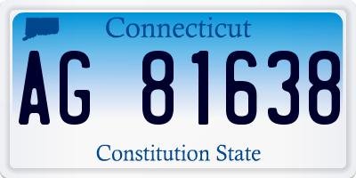 CT license plate AG81638
