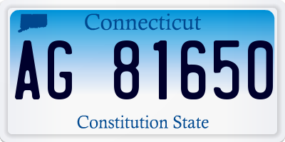 CT license plate AG81650