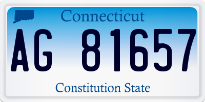 CT license plate AG81657
