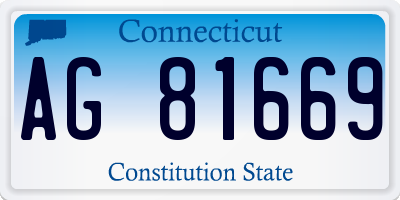 CT license plate AG81669