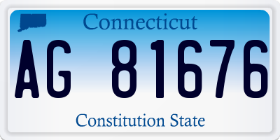 CT license plate AG81676