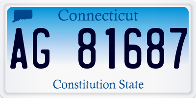 CT license plate AG81687