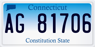 CT license plate AG81706