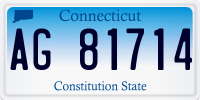 CT license plate AG81714