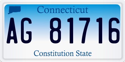 CT license plate AG81716