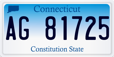 CT license plate AG81725