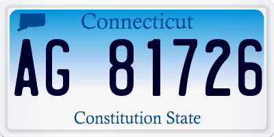 CT license plate AG81726