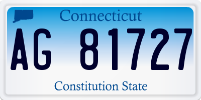 CT license plate AG81727