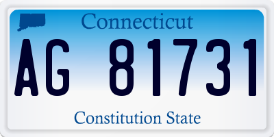 CT license plate AG81731
