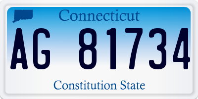 CT license plate AG81734