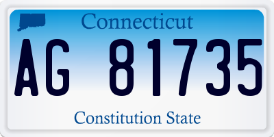 CT license plate AG81735