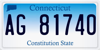 CT license plate AG81740