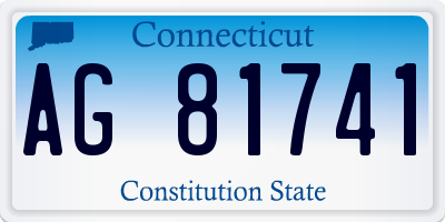 CT license plate AG81741