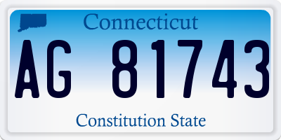 CT license plate AG81743