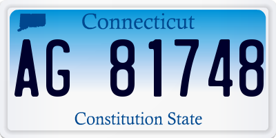 CT license plate AG81748