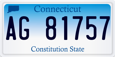 CT license plate AG81757