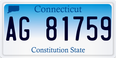 CT license plate AG81759