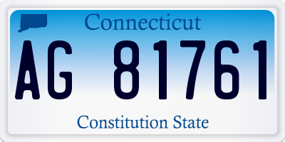 CT license plate AG81761