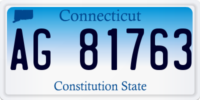 CT license plate AG81763