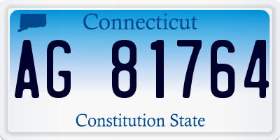 CT license plate AG81764