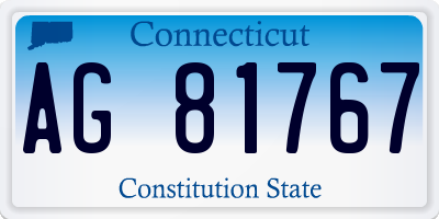 CT license plate AG81767