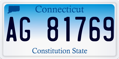 CT license plate AG81769