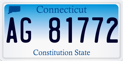 CT license plate AG81772