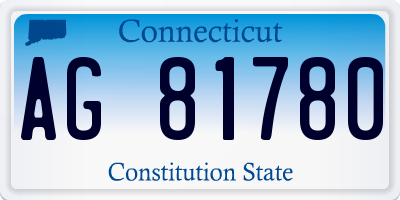 CT license plate AG81780