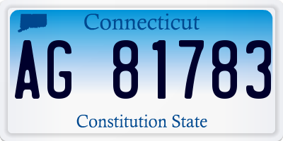 CT license plate AG81783