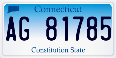 CT license plate AG81785