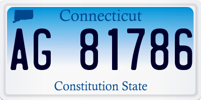 CT license plate AG81786