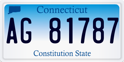 CT license plate AG81787