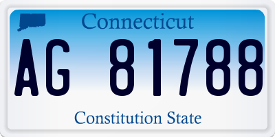 CT license plate AG81788