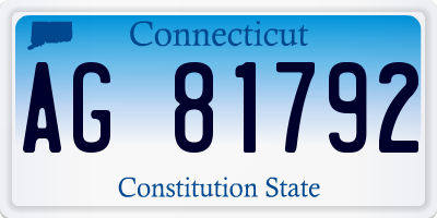 CT license plate AG81792