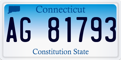 CT license plate AG81793