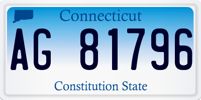CT license plate AG81796