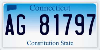 CT license plate AG81797