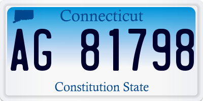 CT license plate AG81798