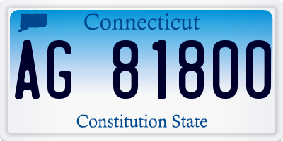 CT license plate AG81800