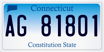 CT license plate AG81801