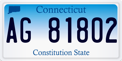 CT license plate AG81802