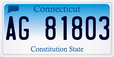 CT license plate AG81803