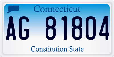 CT license plate AG81804