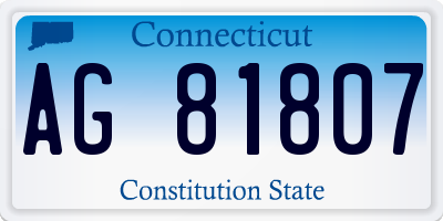 CT license plate AG81807