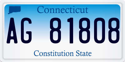 CT license plate AG81808