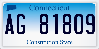 CT license plate AG81809