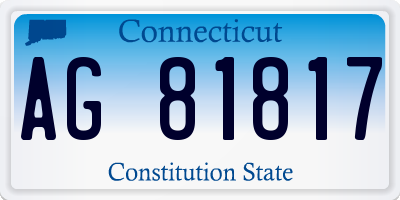 CT license plate AG81817