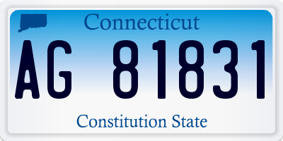 CT license plate AG81831