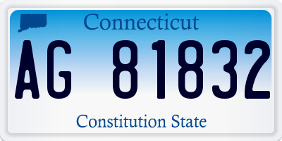 CT license plate AG81832