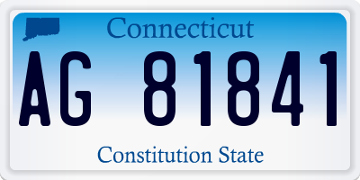 CT license plate AG81841